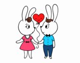 Conejos enamorados