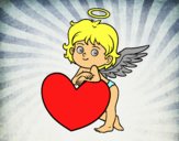 Cupido y un corazón