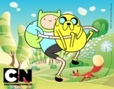 Finn y Jake abrazados