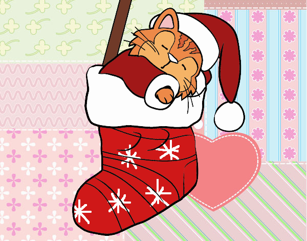 Gatito de Navidad cute 