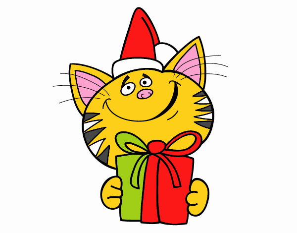 Gato con regalo