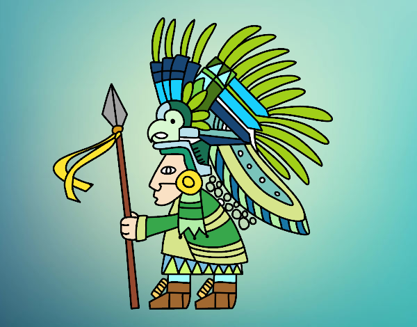 Dibujo de Guerrero azteca pintado por en  el día 03-12-20 a las  16:23:53. Imprime, pinta o colorea tus propios dibujos!
