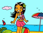 Niña en la playa