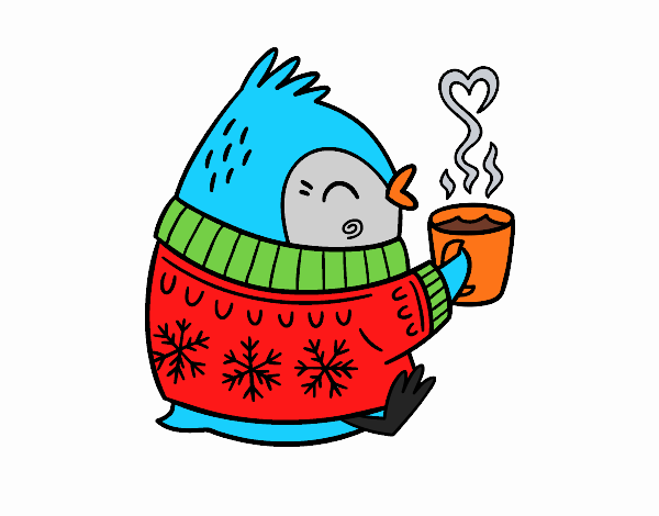 Pajarito tomando un té