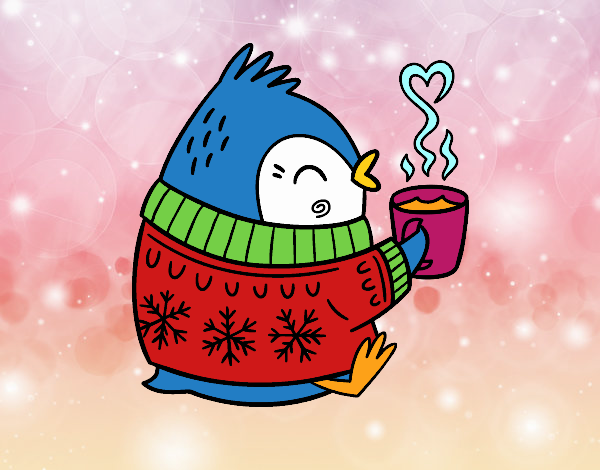 Pajarito tomando un té