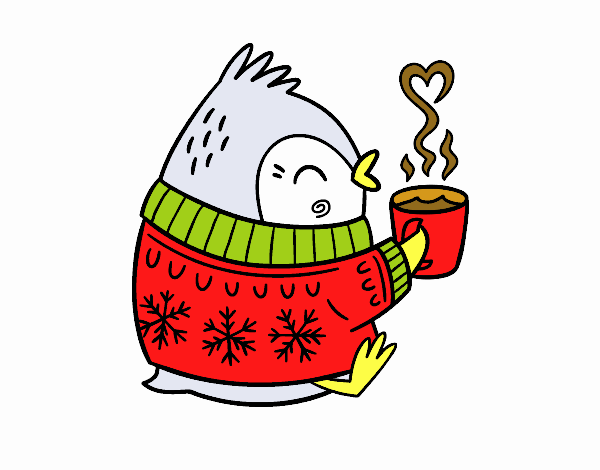 Pajarito tomando un té