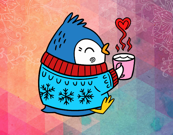 Pajarito tomando un té