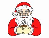 Papá Noel con taza de café