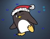 Pingüino con gorro de Navidad