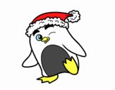 Pingüino con gorro de Navidad