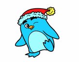 Pingüino con gorro de Navidad