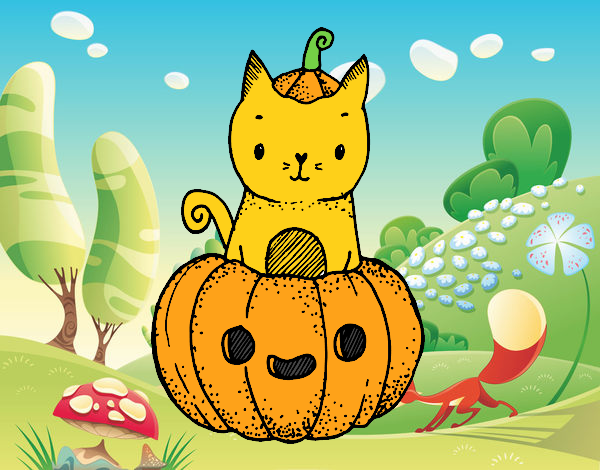 Un gatito de Halloween