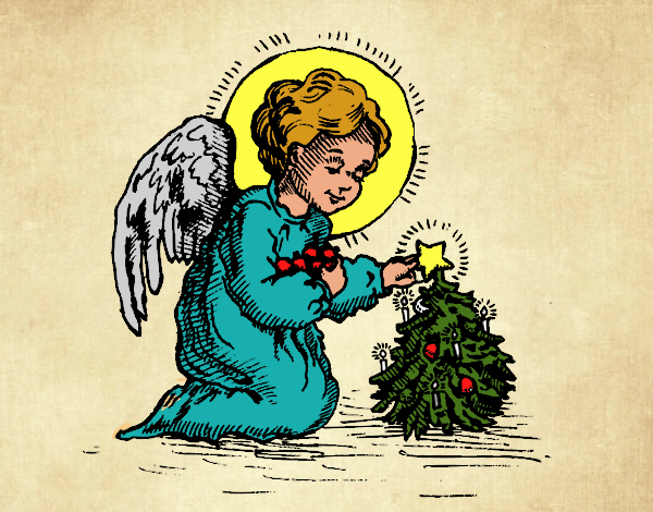 angel decorando arbol