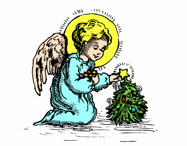 angel con  arbol de nabixdad