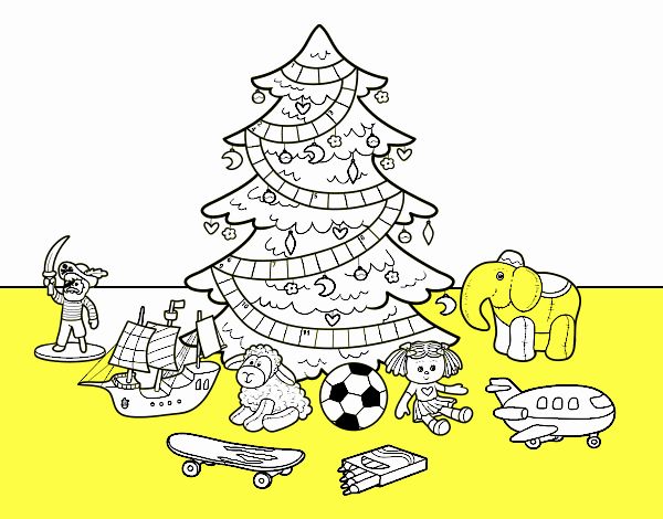 Árbol de Navidad y juguetes