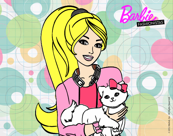 Barbie con su linda gatita