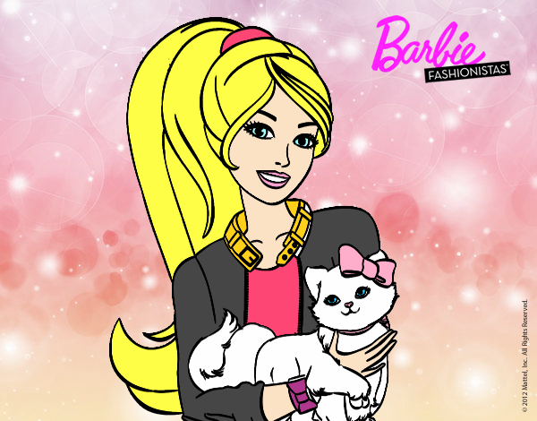 Barbie con su linda gatita