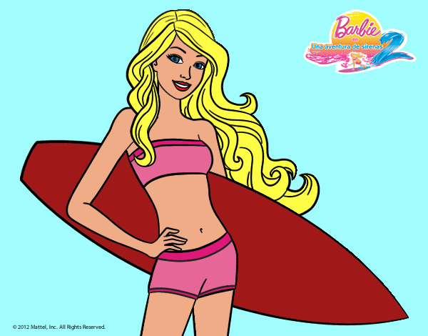 Barbie con tabla de surf