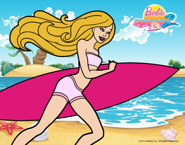 Barbie corre al agua