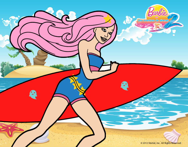 Barbie corre al agua