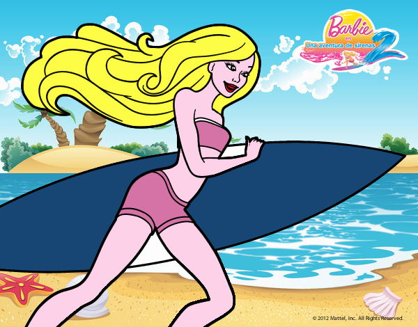 Barbie corre al agua