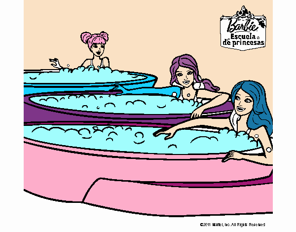 Barbie y sus amigas en el jacuzzi