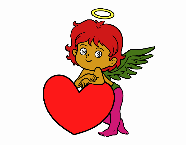 Cupido y un corazón