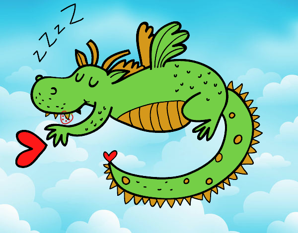 Dragón infantil durmiendo