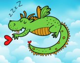 Dragón infantil durmiendo