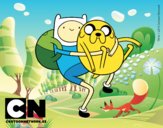 Finn y Jake abrazados