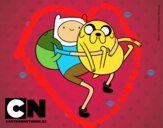 Finn y Jake abrazados