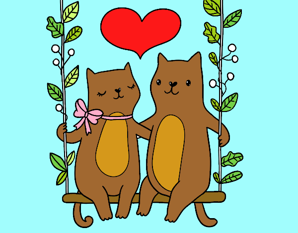 Gatitos enamorados