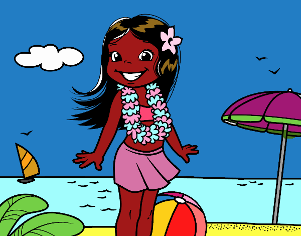 Niña en la playa