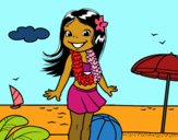 Niña en la playa