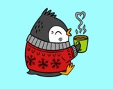 Pajarito tomando un té