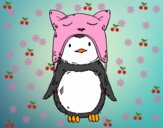 Pingüino con gorrito divertido