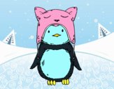 Pingüino con gorrito divertido