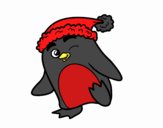 Pingüino con gorro de Navidad