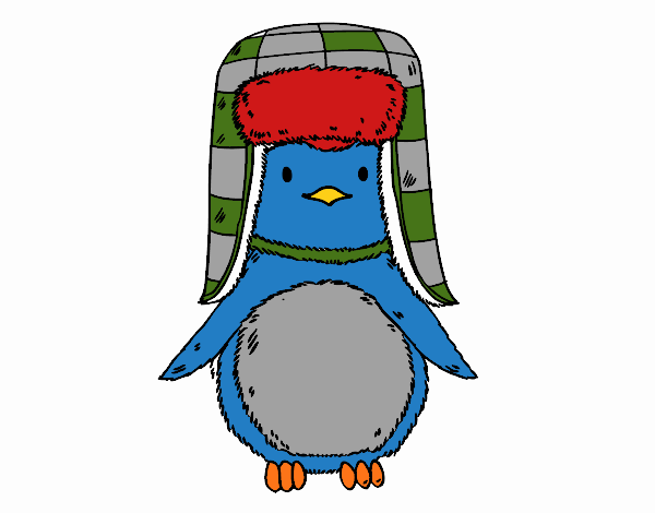 Pingüino con gorro