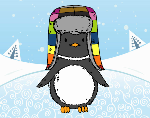 Pingüino con gorro