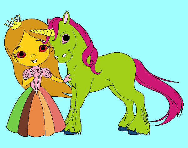 Princesa y unicornio