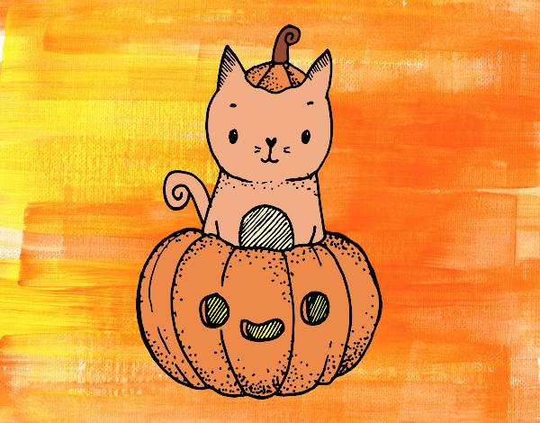 Un gatito de Halloween