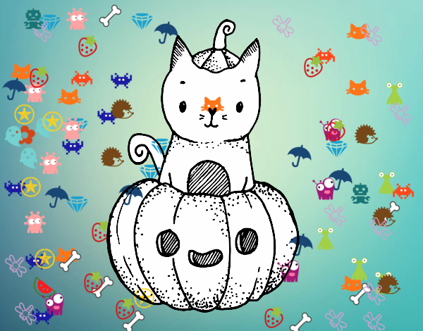 Un gatito de Halloween