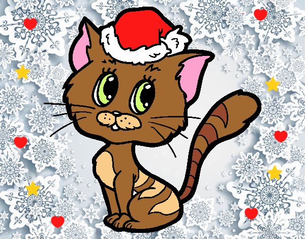 Un gato navideño