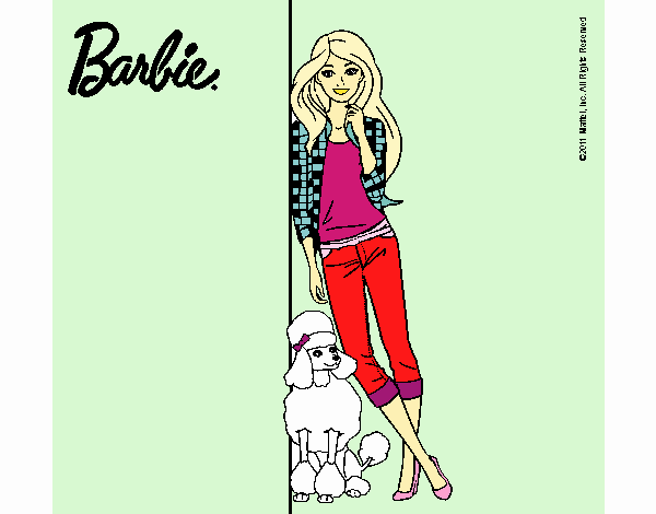 Barbie con cazadora de cuadros