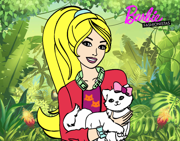 Barbie con su linda gatita