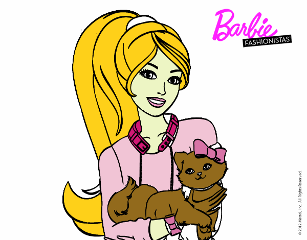 Barbie con su linda gatita