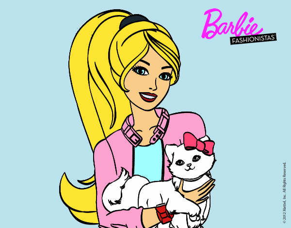 Barbie con su linda gatita