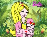 Barbie con su linda gatita