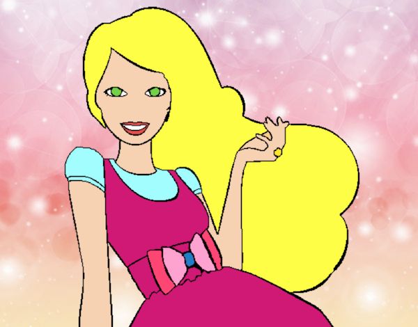 Barbie con su vestido con lazo